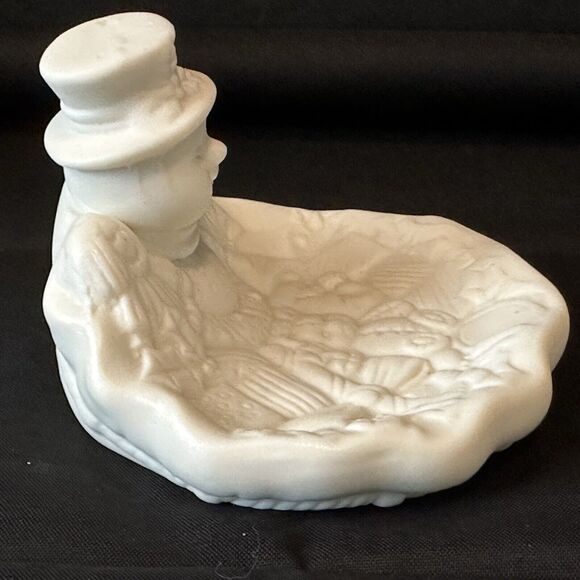 World Bazaar's Snowman Dish, White Ceramic Candy, Soap, Bowl Decor Frosty - Picture 6 of 12